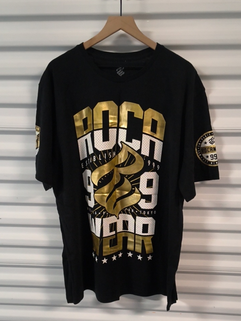 Rocawear Black Gold Graphic Double Sided Crewneck Short Sleeve T-shirt 3XL